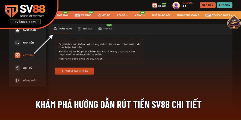 Khám phá hướng dẫn rút tiền SV88 chi tiết